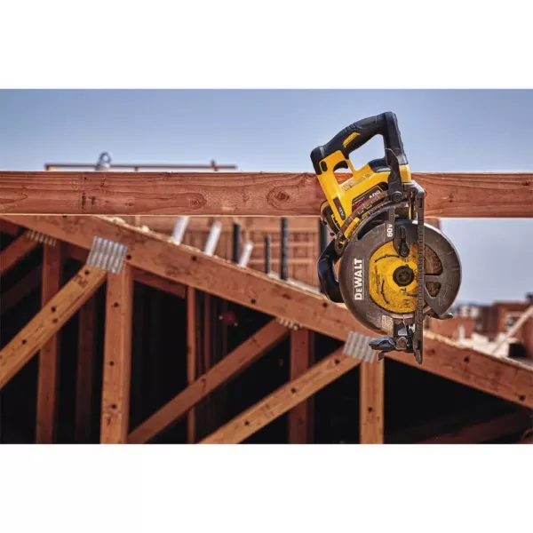 DEWALT FLEXVOLT 60-Volt MAX Brushless 9 in. Cut-Off Construction Saw, (2) FLEXVOLT 9.0Ah Batteries & 7-1/4 in. Circular Saw