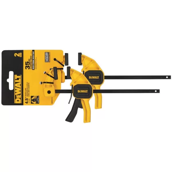 DEWALT 4.5 in. 35 lb. Trigger Clamps (2-Pack) w/1.5 in Throat Depth