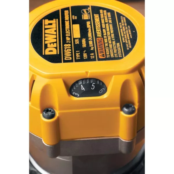 DEWALT 12 Amp Corded 2-1/4 Horsepower Electronic Variable Speed Fixed Base Router with Soft Start