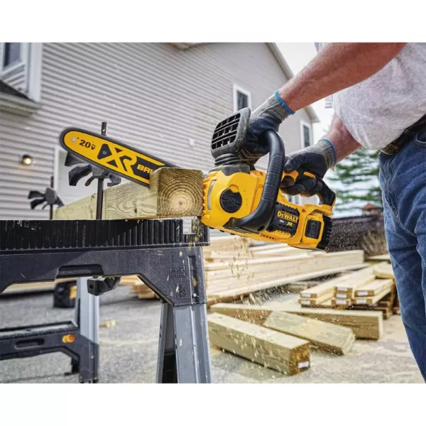 DEWALT 125 MPH 450 CFM 20V MAX Cordless Brushless Blower w/(1) 5.0Ah Battery & Charger w/ Bonus 12in 20V Chainsaw (Tool Only)