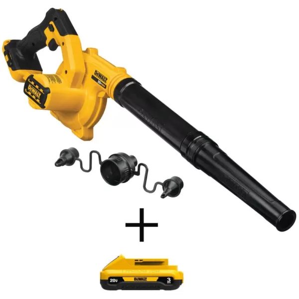 DEWALT 20-Volt MAX Cordless Compact Jobsite Blower 135 MPH 100 CFM with (1) 20-Volt 3.0Ah Battery