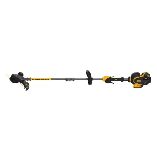 DEWALT 15 in. 60V MAX Cordless FLEXVOLT Brushless String Grass Trimmer, (1) 3.0Ah Battery & Charger & Leaf Blower (Tool Only)