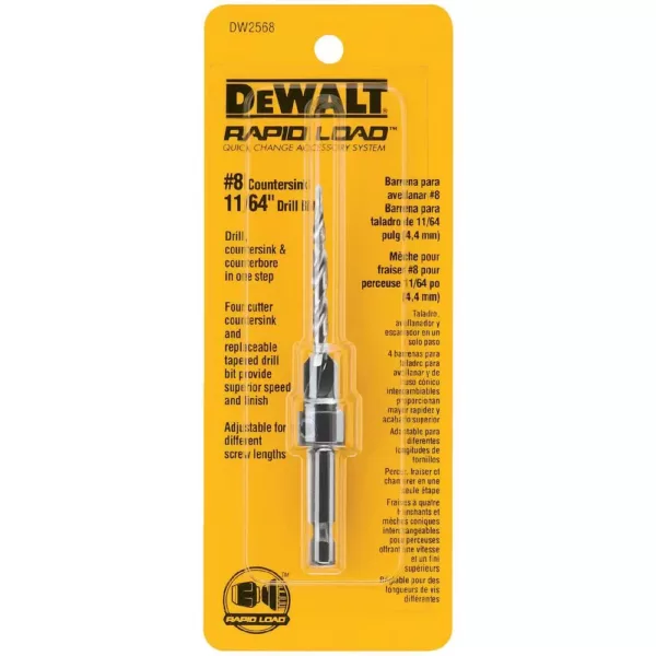 DEWALT #8 Countersink with 11/64 in.  Drill Bit