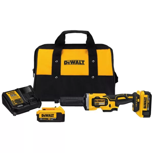 DEWALT 20-Volt MAX Cordless Brushless 1-1/2 in. Variable Speed Die Grinder with (2) 20-Volt 4.0Ah Batteries & Charger