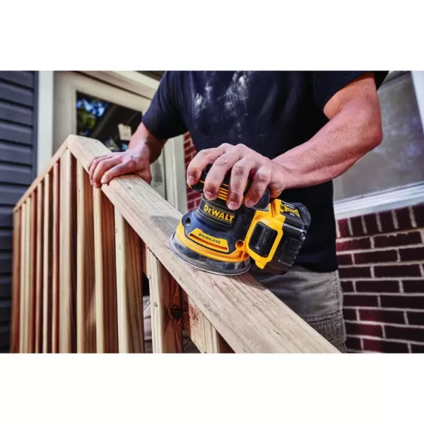 DEWALT 20-Volt MAX XR Cordless Brushless 5 in. Random Orbital Sander with (1) 20-Volt Battery 2.0Ah & Charger