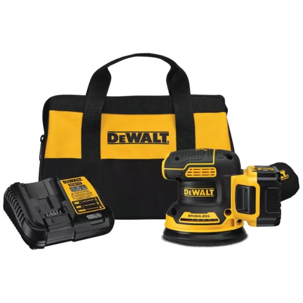 DEWALT 20-Volt MAX XR Cordless Brushless 5 in. Random Orbital Sander with (1) 20-Volt Battery 5.0Ah & Charger