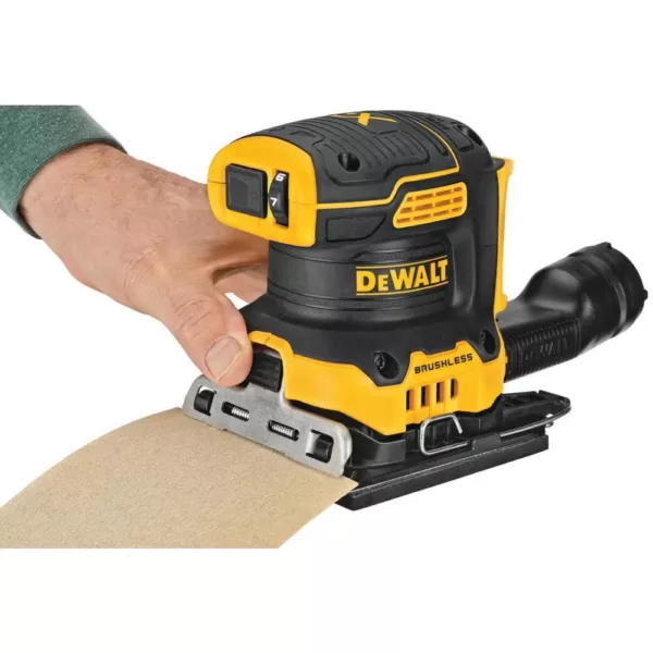 DEWALT 20-Volt MAX XR Cordless Brushless 5 in. Random Orbital Sander with 1/4 Sheet Sander, (1) 20-Volt Battery 3.0Ah & Charger