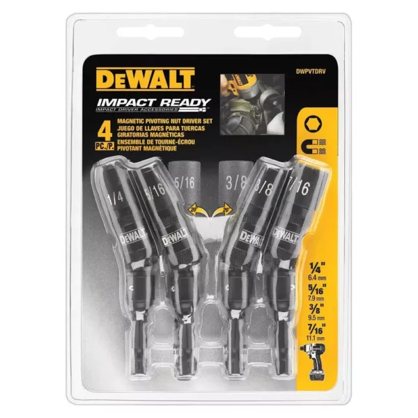 DEWALT Magnetic Pivoting Nut Driver Set (4-Piece)