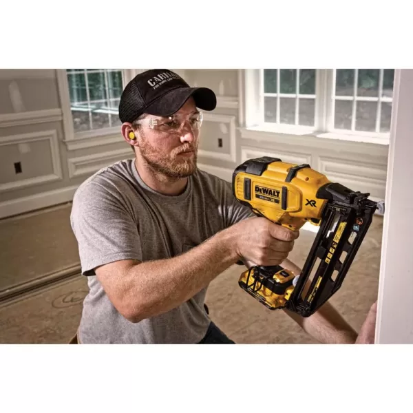 DEWALT 20-Volt MAX 16-Gauge Cordless Angled Nailer Kit with Bonus Bare 20-Volt MAX Cordless Compact Drill/Driver