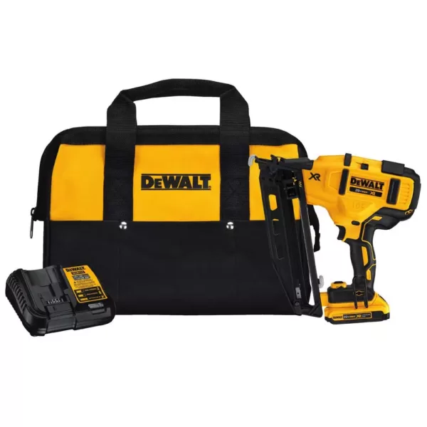 DEWALT 20-Volt MAX 16-Gauge Cordless Angled Nailer Kit with Bonus Bare 20-Volt MAX Cordless Compact Drill/Driver