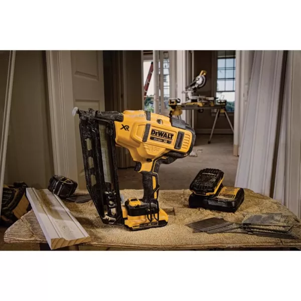 DEWALT 20-Volt MAX 16-Gauge Cordless Angled Nailer Kit with Bonus Bare 20-Volt MAX 1/4 in. Cordless Impact Driver