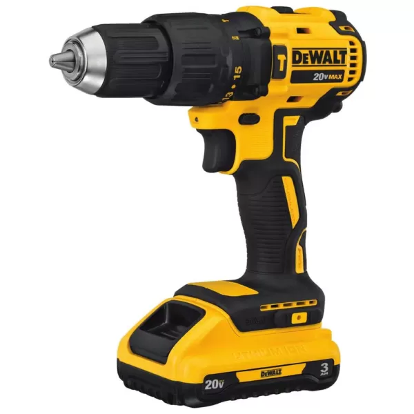 DEWALT 20-Volt MAX Cordless Brushless 1/2 in. Hammer Drill, (1) 20-Volt 3.0Ah Battery, Charger, and 6-1/2 in. Circular Saw