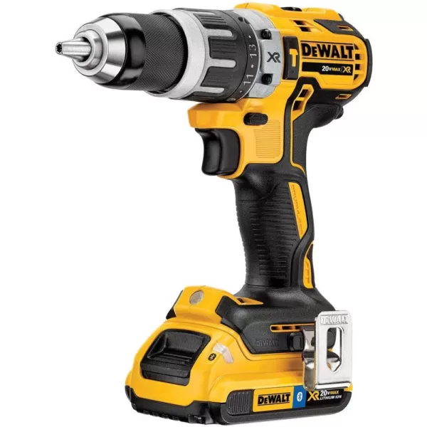 DEWALT 20-Volt MAX XR with Tool Connect Cordless Brushless 1/2 in. Hammer Drill/Driver with (2) 20-Volt 2.0Ah Bluetooth Battery