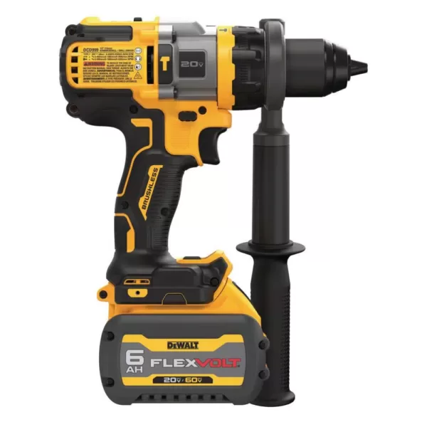 DEWALT 20-Volt MAX Cordless Brushless 1/2 in. Hammer Drill/Driver with FLEXVOLT ADVANTAGE with (1) FLEXVOLT 6.0Ah Battery