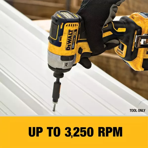 DEWALT 20-Volt MAX XR Cordless Brushless 3-Speed 1/4 in. Impact Driver with (1) 20-Volt 3.0Ah Battery & Charger