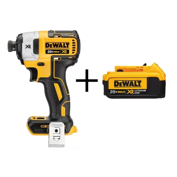 DEWALT 20-Volt MAX XR Cordless Brushless 3-Speed 1/4 in. Impact Driver with (1) 20-Volt 4.0Ah Battery