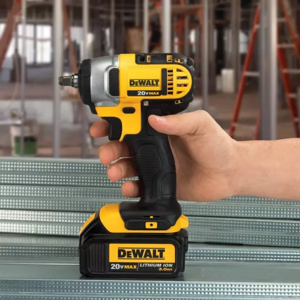 DEWALT 20-Volt MAX Cordless 3/8 in. Impact Wrench Kit with Hog Ring (Tool-Only)