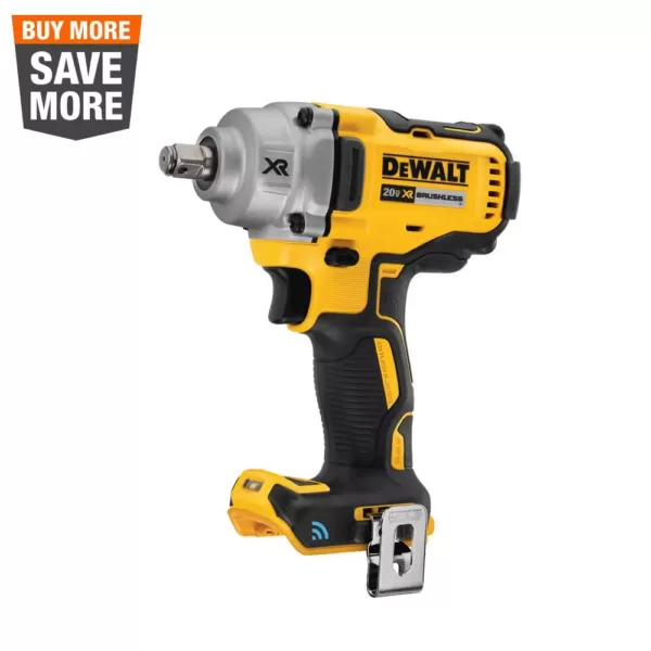 DEWALT 20-Volt MAX XR Cordless Brushless 1/2 in. Mid-Range Impact Wrench with Hog Ring Anvil & Tool Connect (Tool-Only)