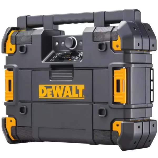 DEWALT TSTAK Stackable & Portable Bluetooth Radio & Charger Compatible with 12-Volt, 20-Volt & 60-Volt FLEXVOLT Batteries