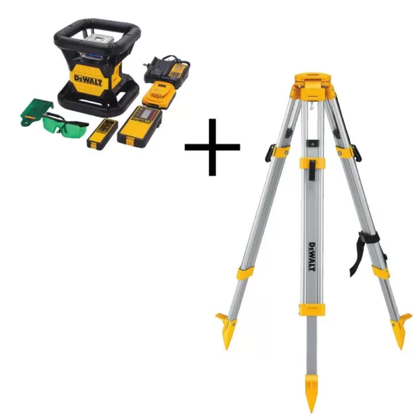 DEWALT 20-Volt MAX Lithium-Ion Red Rotary Green Laser Level, 20-Volt Battery 2Ah, Charger, TSTAK Storage Case, & Bonus Stand