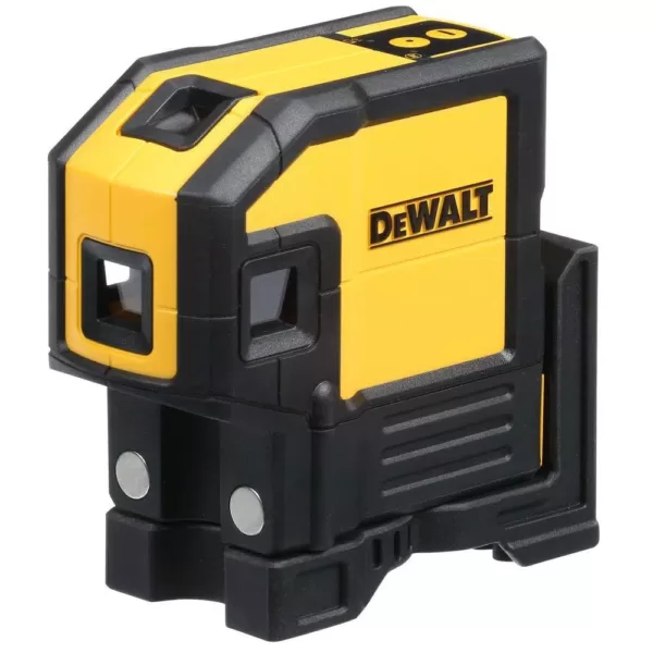 DEWALT 165 ft. Red Self-Leveling 5-Spot & Horizontal Line Laser Level with (3) AA Batteries & Case