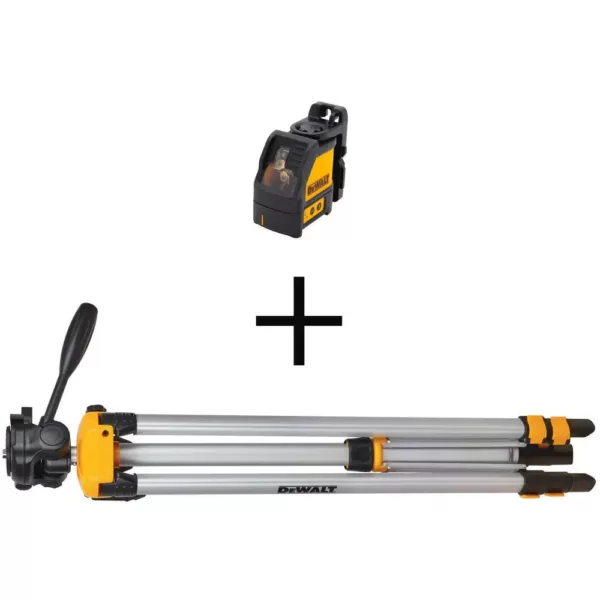 DEWALT 165 ft. Red Self-Leveling Cross-Line Laser Level with Bonus Adjustable and Portable Laser Level Tripod