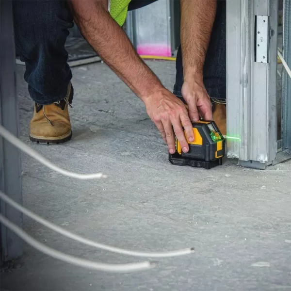 DEWALT 12-Volt MAX Li-Ion 165 ft. Green Self-Leveling Cross-Line Laser Level with Bonus Small Parts & Tool Storage Organizer