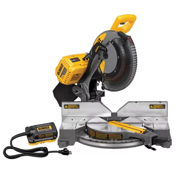 DEWALT FLEXVOLT 120-Volt MAX Cordless Brushless 12 in. Miter Saw with AC Adapter & Heavy Duty Work Stand