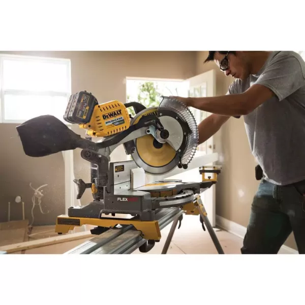 DEWALT FLEXVOLT 120-Volt MAX Cordless Brushless 12 in. Miter Saw with AC Adapter & Heavy Duty Work Stand