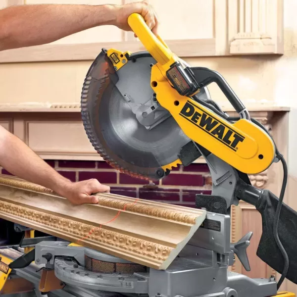 DEWALT 15 Amp Corded 12 in. Double-Bevel Compound Miter Saw with Heavy-Duty Stand