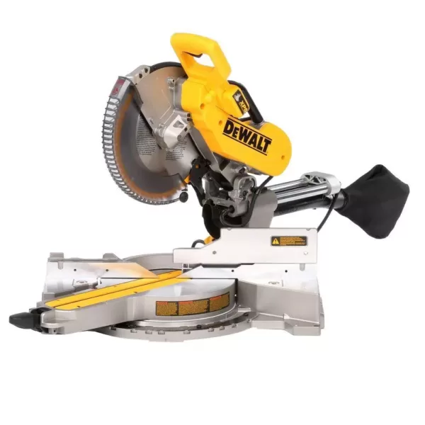 DEWALT 15 Amp Corded 12 in. Double Bevel Sliding Compound Miter Saw with XPS technology, Blade Wrench & Material Clamp