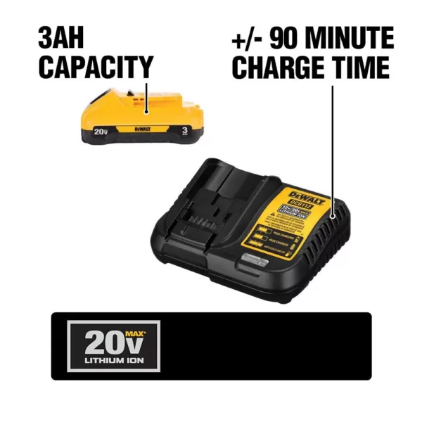 DEWALT ATOMIC 20-Volt MAX Cordless Brushless Oscillating Multi-Tool with (1) 20-Volt Battery 3.0Ah & Charger