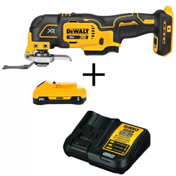 DEWALT 20-Volt MAX XR Cordless Brushless 3-Speed Oscillating Multi-Tool with (1) 20-Volt 3.0Ah Battery & Charger