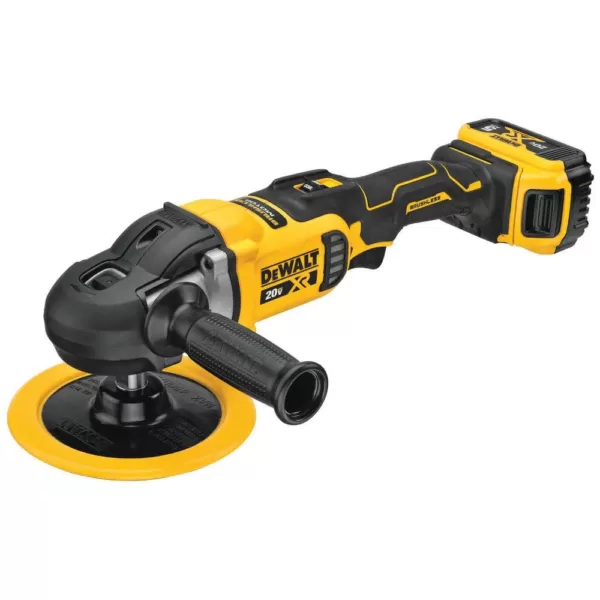 DEWALT 20-Volt MAX XR Cordless Brushless 7 in. Variable Speed Rotary Polisher with (2) 20-Volt 5.0Ah Batteries & Charger