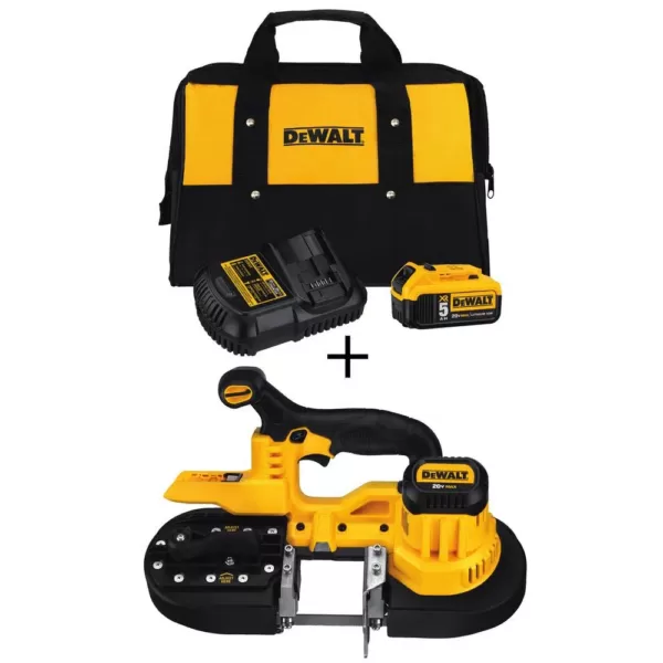 DEWALT 20-Volt MAX Cordless Band Saw with (1) 20-Volt Battery 5.0Ah & Charger