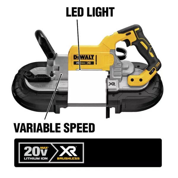 DEWALT 20-Volt MAX XR Cordless Brushless Deep Cut Band Saw with (1) 20-Volt Battery 5.0Ah