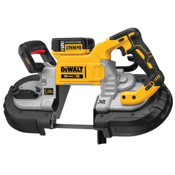 DEWALT 20-Volt MAX Cordless Brushless 5 in. Dual Switch Bandsaw with (2) 20-Volt Batteries 5.0Ah & Charger