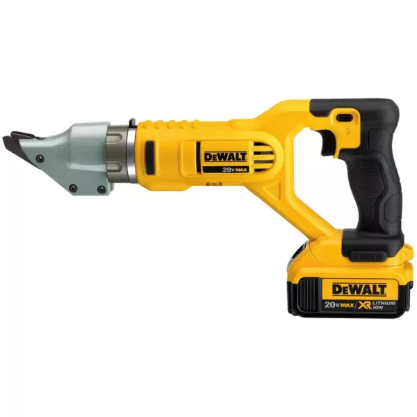 DEWALT 20-Volt MAX Cordless 14-Gauge Swivel Head Double Cut Shears with (2) 20-Volt Batteries 4.0Ah & Charger