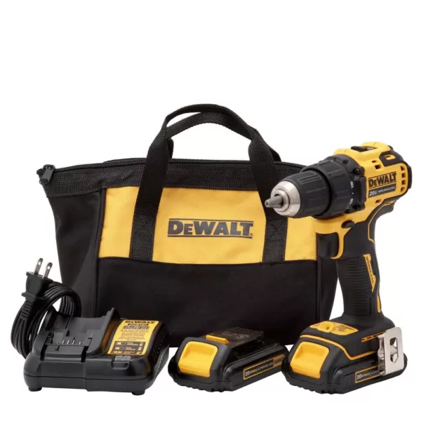 DEWALT ATOMIC 20-Volt MAX Cordless Brushless Compact 1/2 in. Drill/Driver, (2) 20-Volt 1.3Ah Batteries & 4-1/2 in. Circular Saw