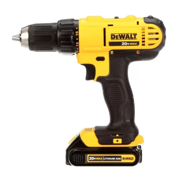 DEWALT 20-Volt MAX Cordless 1/2 in. Drill/Driver, (2) 20-Volt 1.3Ah Batteries, Charger & Bag