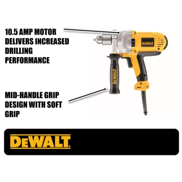 DEWALT 120-Volt 10.5 Amp 1/2 in. Corded Keyed Variable Speed Reversing Mid-Handle Drill