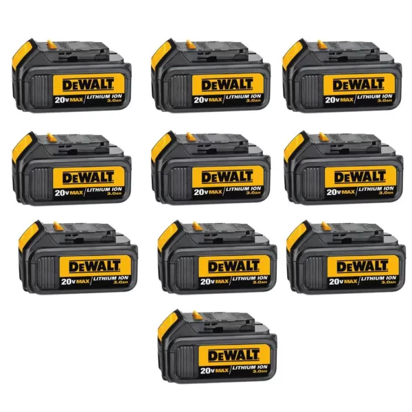 DEWALT 20-Volt MAX Premium Lithium-Ion 3.0Ah Battery Pack (10-Pack)