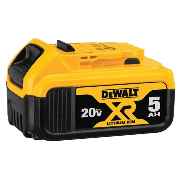 DEWALT 20-Volt MAX XR Premium Lithium-Ion 5.0Ah Battery Pack (3-Pack), Charger & Kit Bag