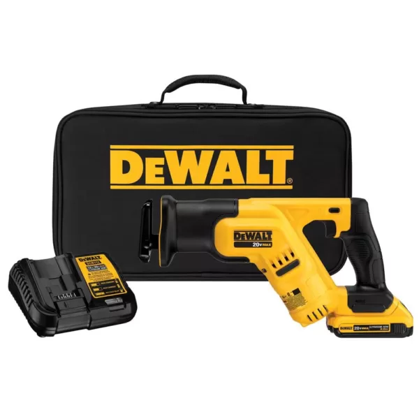 DEWALT 20-Volt MAX Cordless Compact Reciprocating Saw with (1) 20-Volt Battery 2.0Ah, (1) 20-Volt Battery 5.0Ah & Charger