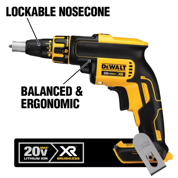 DEWALT 20-Volt MAX XR Cordless Brushless Drywall Screw Gun with Cut-Out Tool