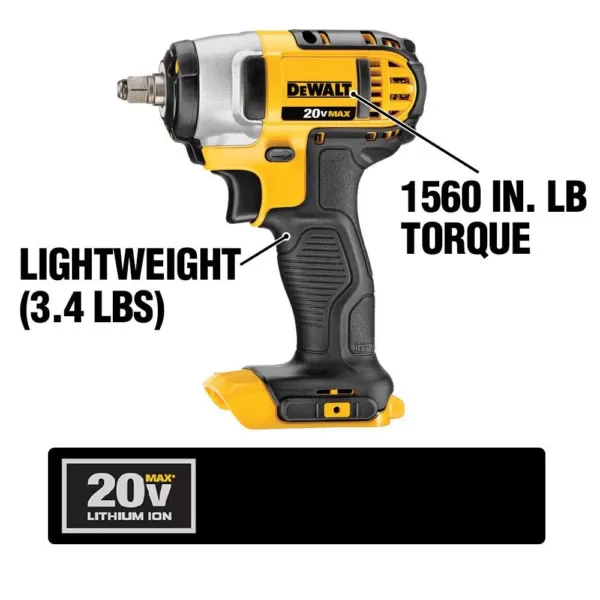 DEWALT 20-Volt MAX XR Brushless 1 in. SDS Plus L-Shape Rotary Hammer, (2) 20-Volt 5.0Ah Batteries & 3/8 in. Impact Wrench