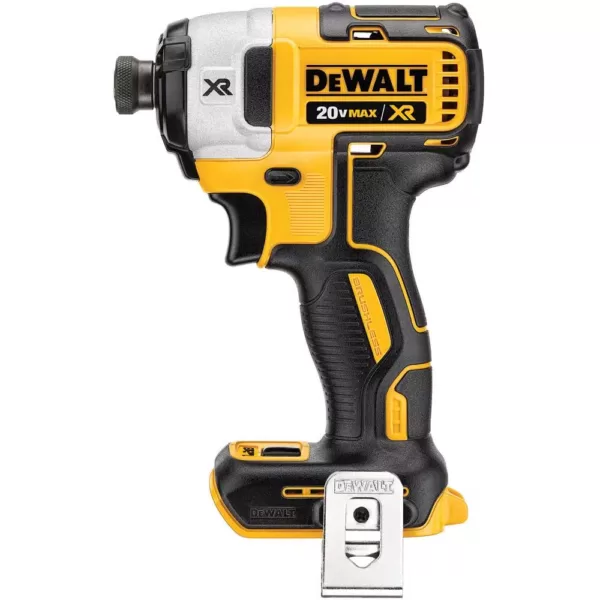 DEWALT 20-Volt MAX XR Brushless 1 in. SDS Plus L-Shape Rotary Hammer, (2) 20-Volt 5.0Ah Batteries & 1/4 in. Impact Driver