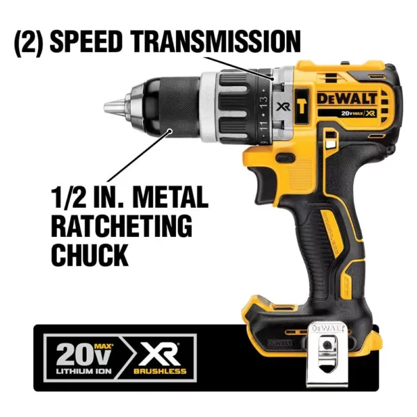 DEWALT 20-Volt MAX XR Cordless Brushless Hammer Drill/Impact Combo Kit (2-Tool) with (2) 20-Volt 4.0Ah Batteries & Charger