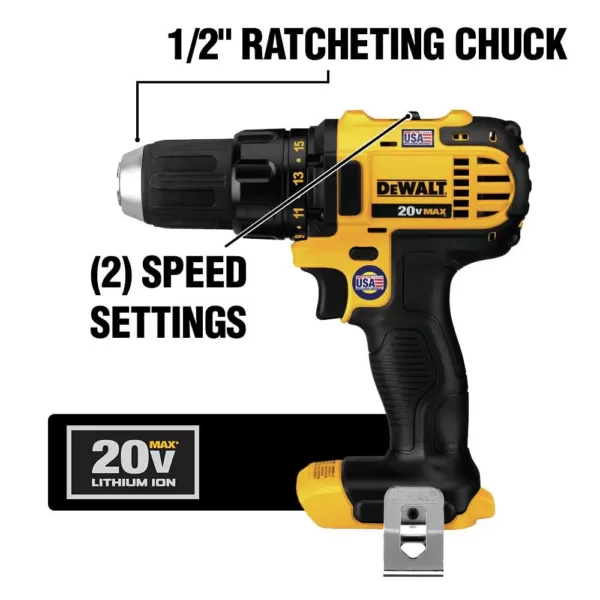 DEWALT 20-Volt MAX Cordless Combo Kit (4-Tool) with (2) 20-Volt 2.0Ah Batteries & Charger