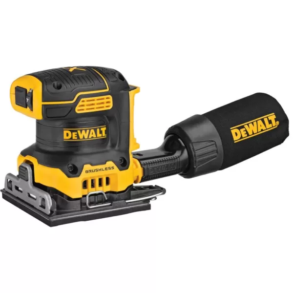 DEWALT 20-Volt MAX XR Cordless Brushless 1/4 Sheet Sander with 5 in. Random Orbital Sander & (1) 20-Volt Battery 5.0Ah